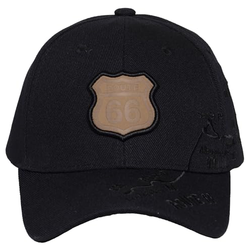 Image of TOP HEADWEAR Route 66 Embroidered Baseball Cap Americana Travel Hat | Mens Womens Historic Highway Inspired Style & Detailed Road Map Embroidery