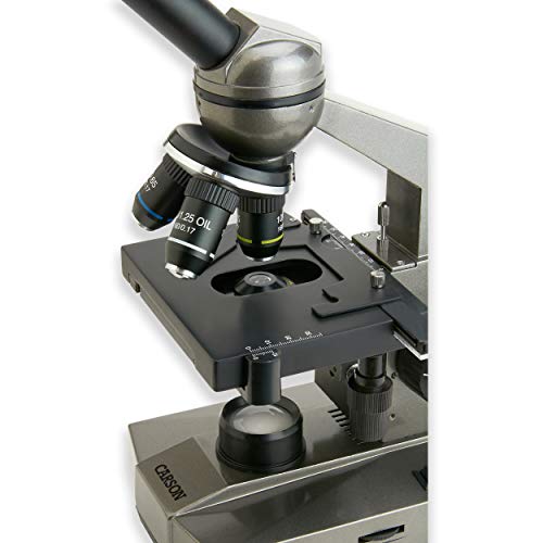 Image of Carson Intermediate 100x-1000x Biological Microscope with Mechanical Stage (MS-100)