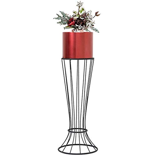 XIU Flower Stand-Flower Rack Nordic Iron Living Room Whole Floor-Standing Creative Modern Minimalist Balcony Green Flower Stand,69 * 18 * 20cm,Red