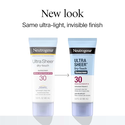 Neutrogena Ultra Sheer Dry-Touch Sunscreen SPF 30 for Face & Body, Lightweight Non Greasy Broad Spectrum UVA/UVB Protection, No White Cast, Water Resistant (80 Min) Travel Sunscreen Lotion, 3 fl oz - Image 3