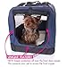 2PET Foldable Dog Crate - Soft, Easy to Fold & Carry Dog Crate for Indoor & Outdoor Use - Comfy Dog Home & Dog Travel Crate - Strong Steel Frame, Washable Fabric Cover, Frontal Zipper Medium Blue
