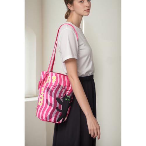 Image of Shoulder Bag for Women, Cotton Canvas Bucket Bags Tote Purse Cute Crossbody Bag Designer Ladies Handbags