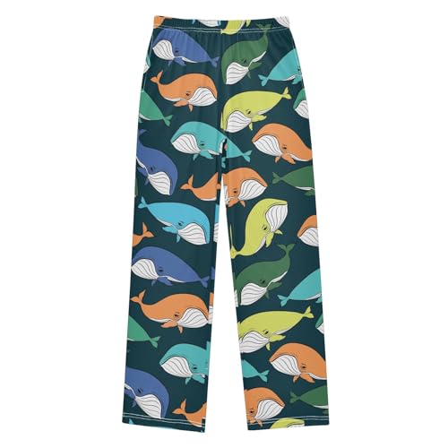 ZZXXB Whale Watercolor Boys Long Pants Soft Trousers Elastic Waist Kids Lounge Bottoms with Pockets S-XL