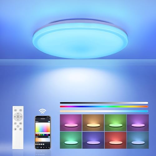 Plafonnier LED 36W Bluetooth - RGB Dimmable & Haut-parleur - Télécommande/App - Pour Cuisine/Chambre/Salon