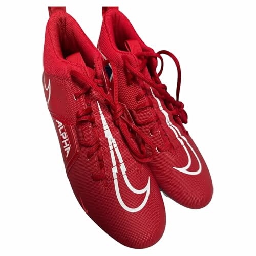 Nike Men's Alpha Menace Varsity-3 Football Cleats Shoes University Red/White #CV0586-616 - Size Mens 112