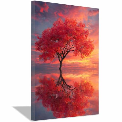 Tableaux et posters arbre de vie arc-en-ciel 40x60cm pour décoration maison