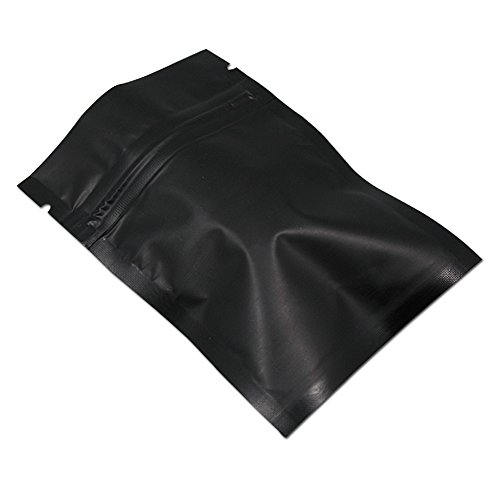 Miniatura 2 de Waccomt Pack 100 Piezas Bolsa De Embalaje De Papel De Aluminio Mate De Bolsa Con Cremallera Café Almacenamiento Bolsa De Mylar Negro 7x10cm 2.7x3.9 Inch