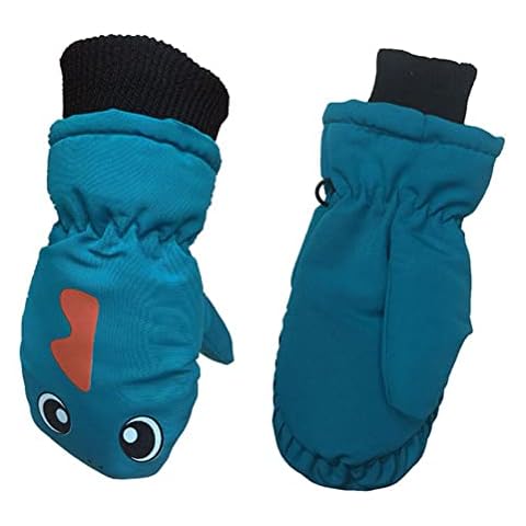 Kids Winter Cartoon Warm Snow GlovesToddlers Cartoon Waterproof Windproof Ski Mittens Thermal Outdoor Ski Gloves Fleece Lined Skiing Gloves for Boys Girls Baby Outdoor Cover