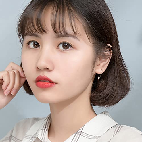 Reffeer 925 Sterling Silver Safety Pin Earrings Hoop for Women Teen Girls Paperclip Earrings Hoop Pin Cartilage Earrings3