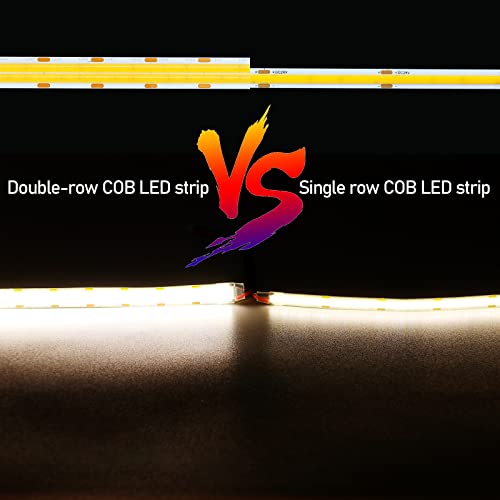 GOMING 32.8ft(10M) 24V Double Row COB LED Strip Light Natural White 4000K 6000LEDs CRI 93+ 20000lm Uniform Glow Dotless Not Waterproof IP20 Flexible LED Tape Lights for DIY Home Decor(No Power Supply) - Image 3