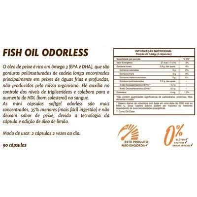 Kit 3 Fish Oil Odorless Óleo de Peixe 1290mg Sundown 72 Cápsulas