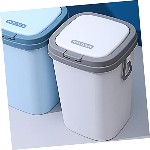 Caneca de basura rectangular con tapa y botón pulsador miniatura 4