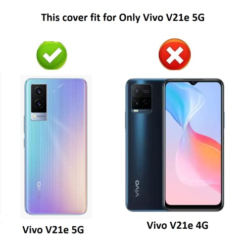 Image of COVERBLACK Rubber Back Cover for Vivo V2055 / V21e 5G - Transparent