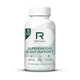 Reflex Nutition Supergreens & Gut Support - 33 Active Ingredients - Prebiotics, Probiotics, Vitamins & Minerals - Immune Support, Reduce Fatigue & Bloating - Vegan Gut Health Supplement (90 Capsules)
