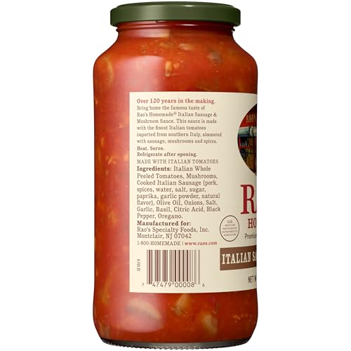 Image of Rao's Homemade Sausage & Mushroom Sauce Made with Italian Tomatoes, 24 oz