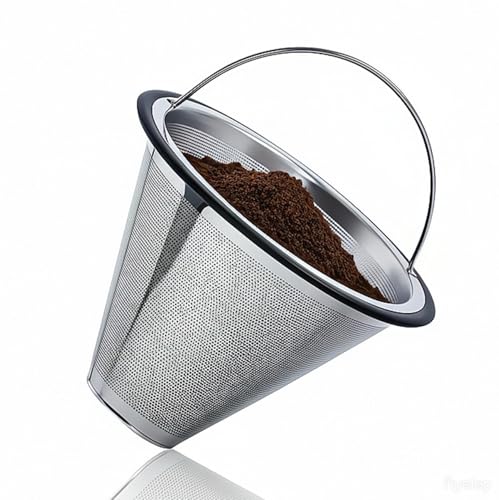 Reusable #4 Coffee Filter for Technivorm Moccamaster KBGV, KBT, Durable Metal Mesh, Stainless Steel #4 Coffee Filter, Durable Metal Mesh, for Richer, Fuller Coffee Flavour