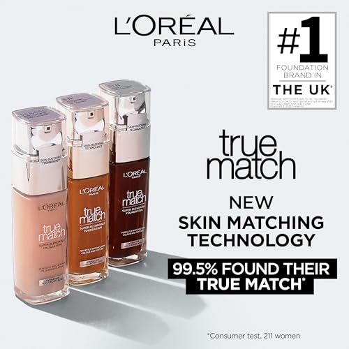 L'Oreal Paris True Match Liquid Foundation, Skincare Infused with Hyaluronic Acid, SPF 16, Available in 40 Shades, 1.5N Linen, 30 ml - Image 3