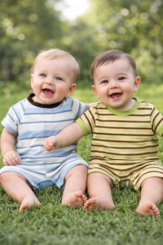 Image of TuddyBuddy 100% Cotton Romper /Jumpsuit /Bodysuit Set for Baby (Pack of 2 Playsuits)