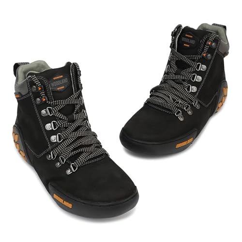 Image of Woodland Black Nubuk Oily Polished Mens Boot - Premium Stylish Trendy Fashion Footwear, Comfortable & Durable Design, Perfect for Daily Wear, Casual Outings, Office, Lightweight Shoes