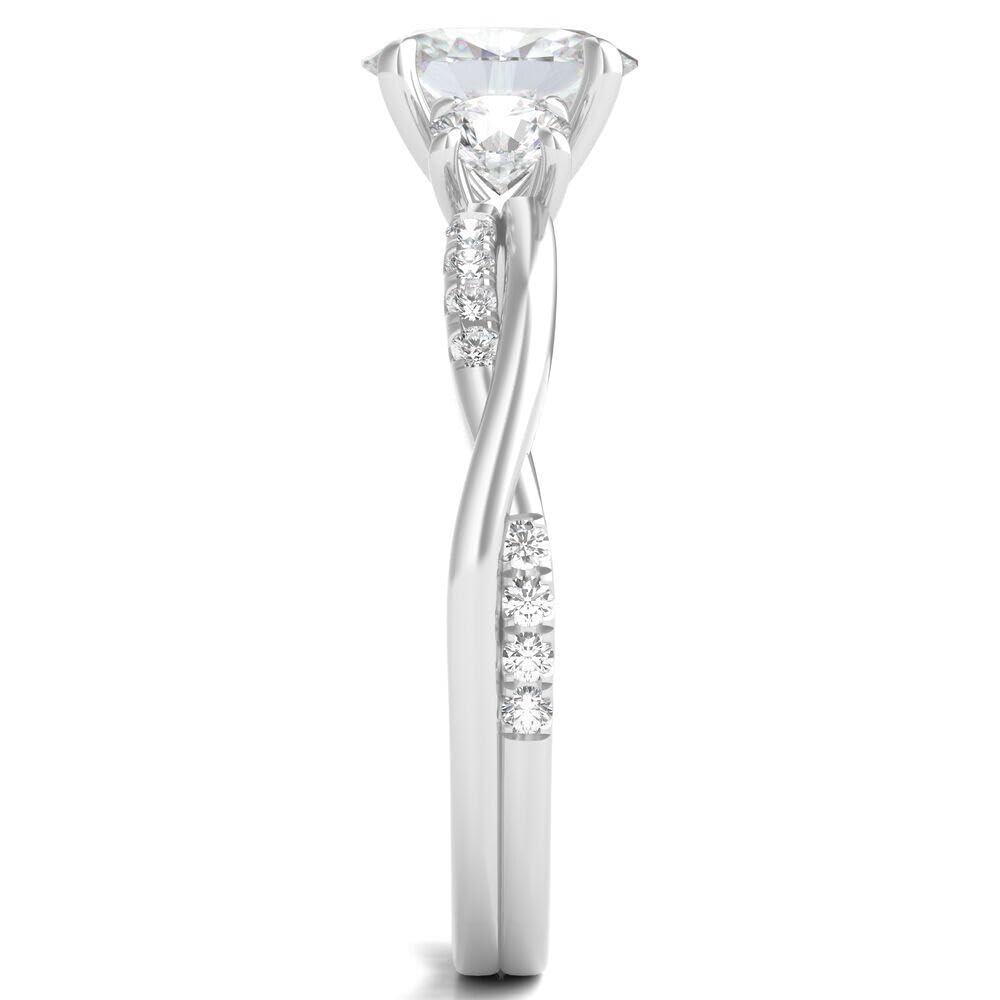 3 Edelsteine Verlobungsring Damen 925 Sterling Silber Eheringe Frauen Ringe 1.28-3.28 ct 5A Zirkonia Personalisierte Individuelle Gravur Ring
