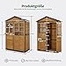 M MCombo Gartenschrank Holz Metgallgestell mit 3 Ablagen, Geräteschuppen Wetterfest, Gartenhaus Outdoor Wasserdicht, Aufbewahrungsschrank für Außenbereich, Garten & Terrasse, 0937 (Natur)