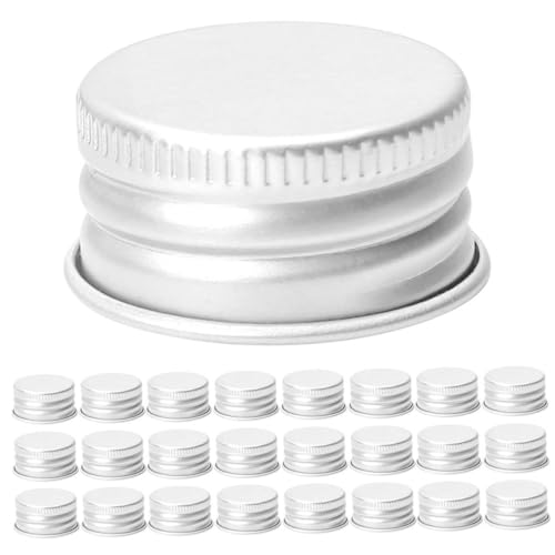 OUNONA 50 Piezas Tapas de Aluminio Transparente para Frascos Reutilizables Tapones Herméticos Antigoteo para Conservas Botellas de Leche Doméstico y Viaje