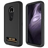 Annymall for Moto Z4 Case, Heavy Duty with [Built-in Screen Protector] Tough 4 in1 Rugged Shorckproof Cover for Motorola Moto Z4/ Z4 Play (Black-II)