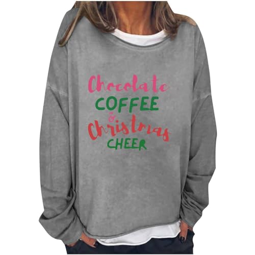 Women's Sweat Sweatshirt Sudadera con Capucha con Cuello Redondo para Mujer, diseño navideño con...