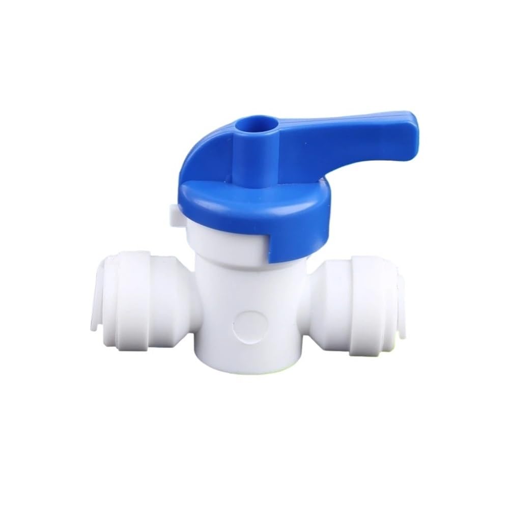 Water Ball Valve RO Water Reverse Osmosis Pipe Fitting, 1/4in PP Inline Ball Valve, Quick Connect Shut Off Adapter
