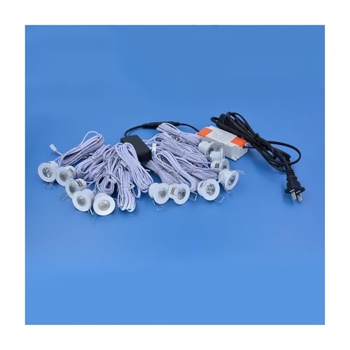 XiaoNingNing Mini focos LED de Aluminio de 28 mm for empotrar en el Techo, Cocina, escaleras, focos pequeños de 1 W con Controlador de 85 V-265 V(Warm White 3000K,1drag12)