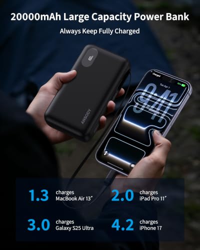 Ansody 20,000mAh 45W Power Bank w/ Retractable USB-C Cable - image 3
