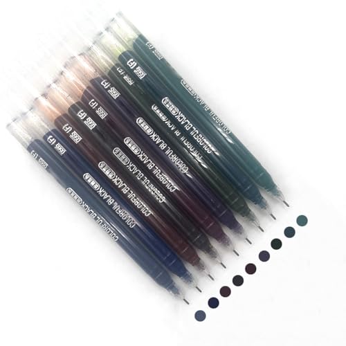 Set de 9 bolígrafos gel de 0.6mm multicolor