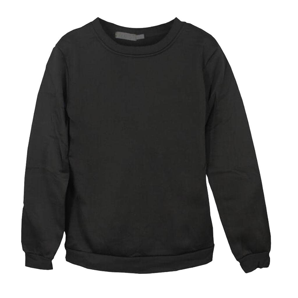 Mens Sweatshirt Plain Fleece Sweat Top Pullover Crew Neck Jumper Black L|Clothing Shoes & Accessories | Mens Clothing | Sweats & Hoodies-picture-18