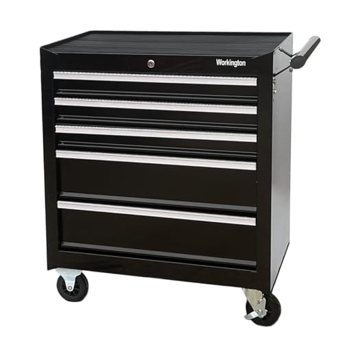 Workington Professional Industrial Rolling Metal Tool Chest with 5 Drawers, 26