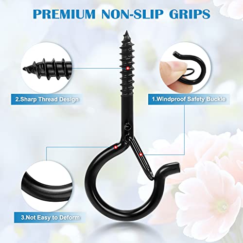 LYCXAMES Schraubhaken, 20 Stück Edelstahl Hakenschrauben mit Sicherung, Haken zum Schrauben, Deckenhaken Wandhaken zum Aufhängen Topfplanzen, Lichte