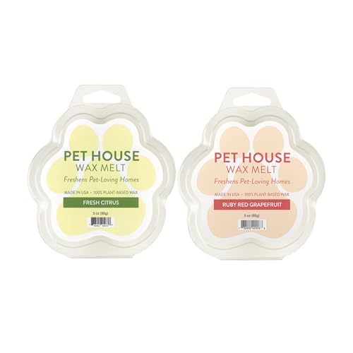 Image of Pet House Fresh Citrus, Ruby Red Grapefruit Scengted Wax Melts - Long-Lasting Plant Based Soy Scented Wax Melts Pet Friendly Pack of 2