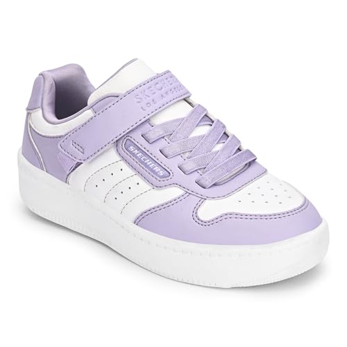 Image of Skechers Girls Sport Court 92 Lilac Slip On Casual Sneakers