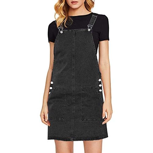 luvamia Women's Casual Straps Denim Overall Pinafore Dress with Pockets 2025