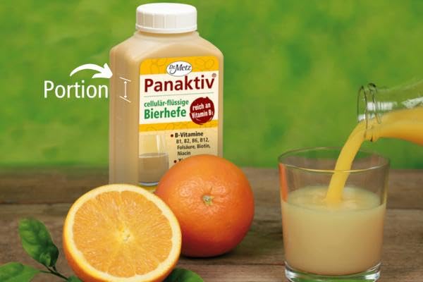 Panaktiv® - flüssige Bierhefe, 500 ml • Vitamin B1, B12, Folsäure, Biotin, Vitamin B2, B6, Niacin, Zink • für einen aktiven Stoffwechsel • für schöne Haut und Haare • reines Naturprodukt