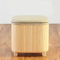 Amazon｜オットマン フットスツール 靴交換スツール 収納スツール 竹製