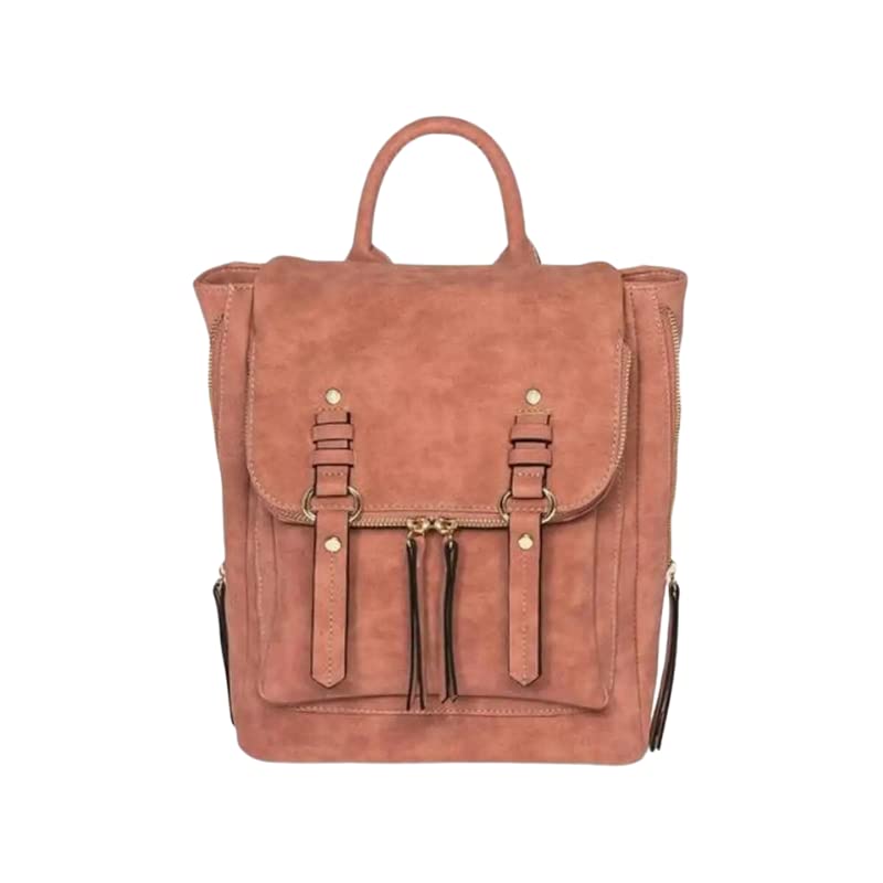 VR NYCBackpack with Stud Tab Trim - Clay Pink, Clay Pink, Medium, Backpack With Stud Tab Trim