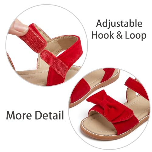 Image of ESTINE Toddler /Little Kid Girls Bow Open Toe Flat Evening Dress Sandals