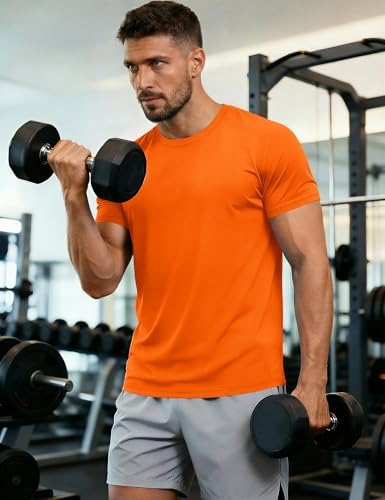 MAGCOMSEN Men's Short Sleeve UPF 50+ T-Shirt Quick Dry Workout Athletic Running Swim Tops Tee Rash Guard Performance Shirts