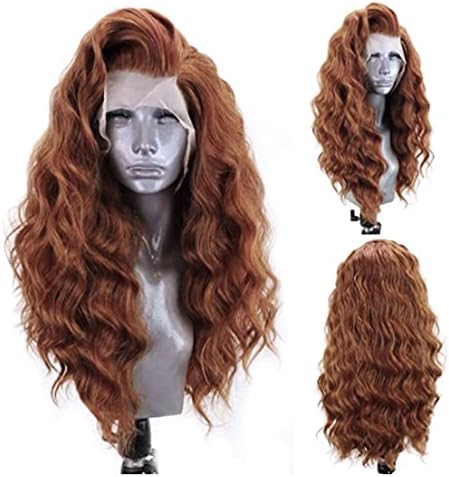 Party Queen Light Brown Lace Front Wigs With Natural Hairline Best Brown  Synthetic Cosplay Wigs for Hollywood Natural Looking Water Wave Customs  Wigs ...