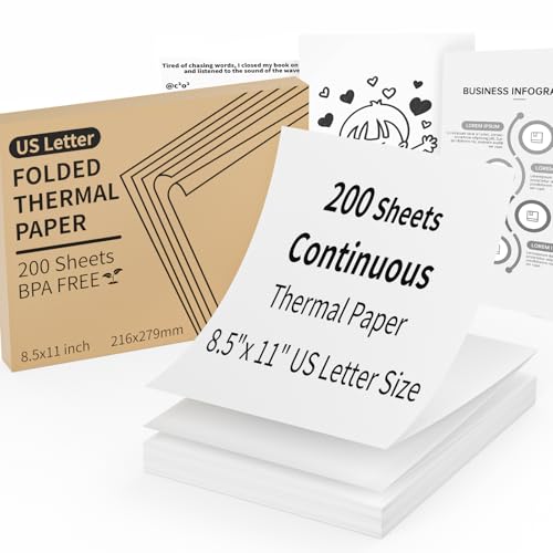 Papier thermique continu pour imprimante thermique 21,6x27,9cm format lettre haute efficacité