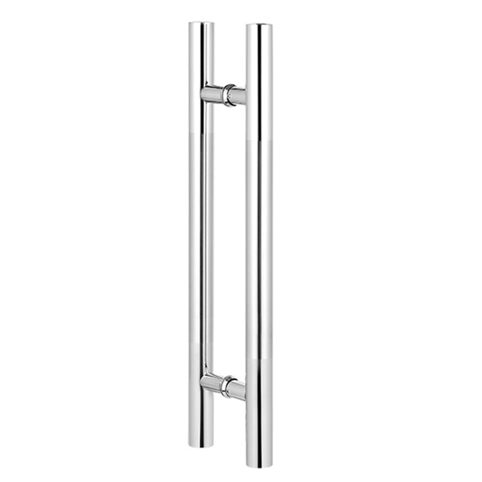 GYRAZXS Stainless Steel Round Door Handle 120cm Pull Grab for Solid Core Barn Wood Gate & Front Doors Durable Door Pull with Screws Elegant Silver Finish