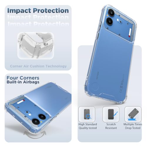 Image of RIGGEAR Shockproof Clear Hybrid Airbag Armor Back Cover Case Compatible with Nothing Phone 4b 5G (Transparent PC and TPU Bumper)