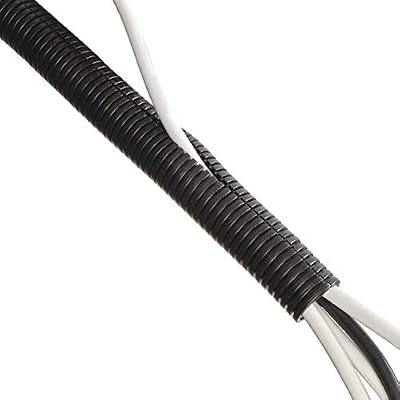 D-Line Black 43in Cable Sleeve, Flexible Wire Protector Tubing, Split Electrical Conduit, Plastic PC Cable Management Tube, Cord Sheath, TV Loom Tubing - 1.26in Diameter, 43-inch Length
