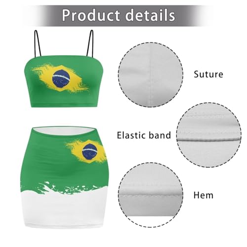 Image of 2025 Sexy Spaghetti Strap Crop Tops and Bodycon Skirt Casual 2 Piece Set S-4XL