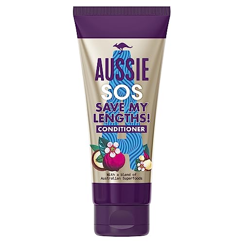 Aussie Conditioner SOS Save My Lengths Instant Detangling Vegan Frizz Ease Hair Conditioner For Damaged Hair, Knotty, Frizzy Hair With A Blend Of Australian Superfoods, 200ml
